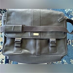 Coach Vintage Y2K Glove-tanned Black Leather Briefcase Messenger Bag‎ - COA